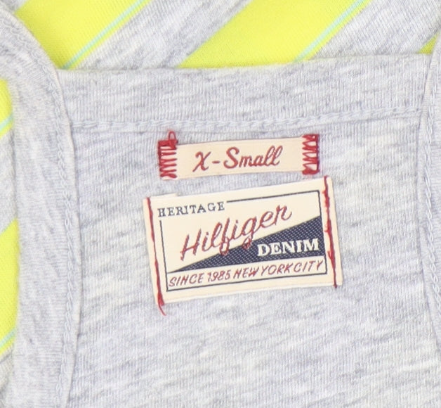 Tommy Hilfiger Women’s XS Grey Yellow Striped Tank Dress
