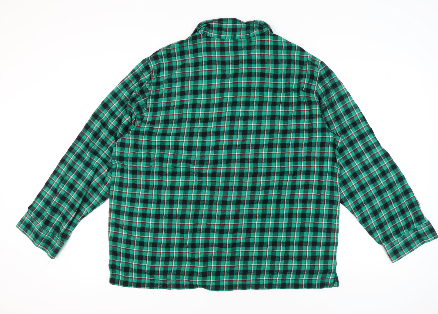 Lands' End Men's Green Check Flannel Pyjama Top XL