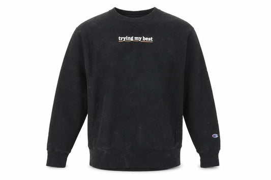 Mens UK L Regular Champion Black Pullover Sweatshirt