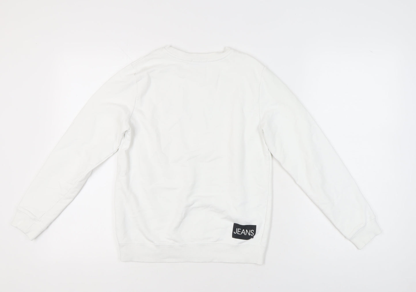 Calvin Klein Girls White Logo Sweatshirt Age 14 Years Pullover Crew Neck