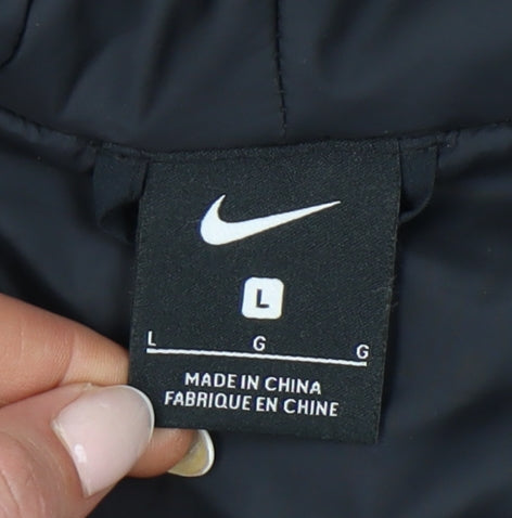 Nike Manchester City Mens Black L Parka Jacket Hooded Football Coat