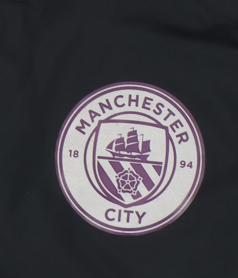 Nike Manchester City Mens Black L Parka Jacket Hooded Football Coat