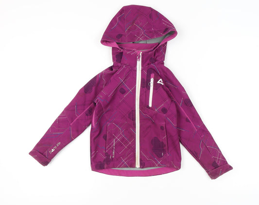Dare 2b Girls Purple Softshell Hooded Jacket Coat 5-6 Years Waterproof