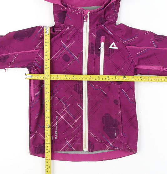 Dare 2b Girls Purple Softshell Hooded Jacket Coat 5-6 Years Waterproof