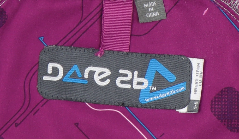Dare 2b Girls Purple Softshell Hooded Jacket Coat 5-6 Years Waterproof
