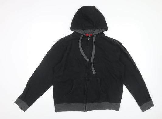 Burton Men’s Black Full Zip Hoodie L Cotton Hooded Sweatshirt