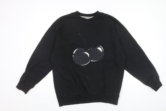 New Balance Women’s Black Logo Cherry Pullover Sweatshirt One Size