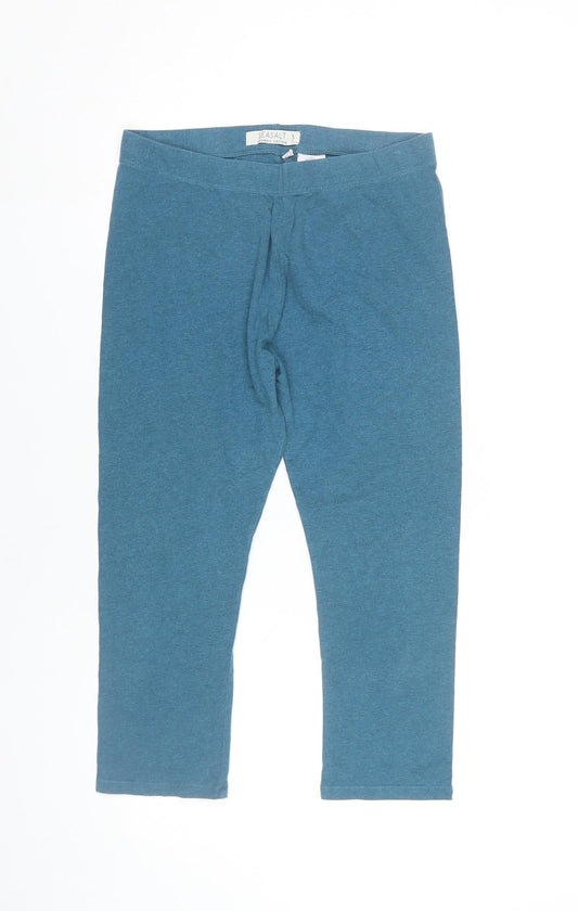 Seasalt Women’s Blue Cropped Organic Cotton Leggings Size 12
