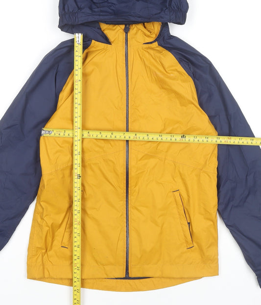 Mountain Warehouse Boys Blue Yellow Hooded Waterproof Rain Coat Jacket 11-12 Yrs