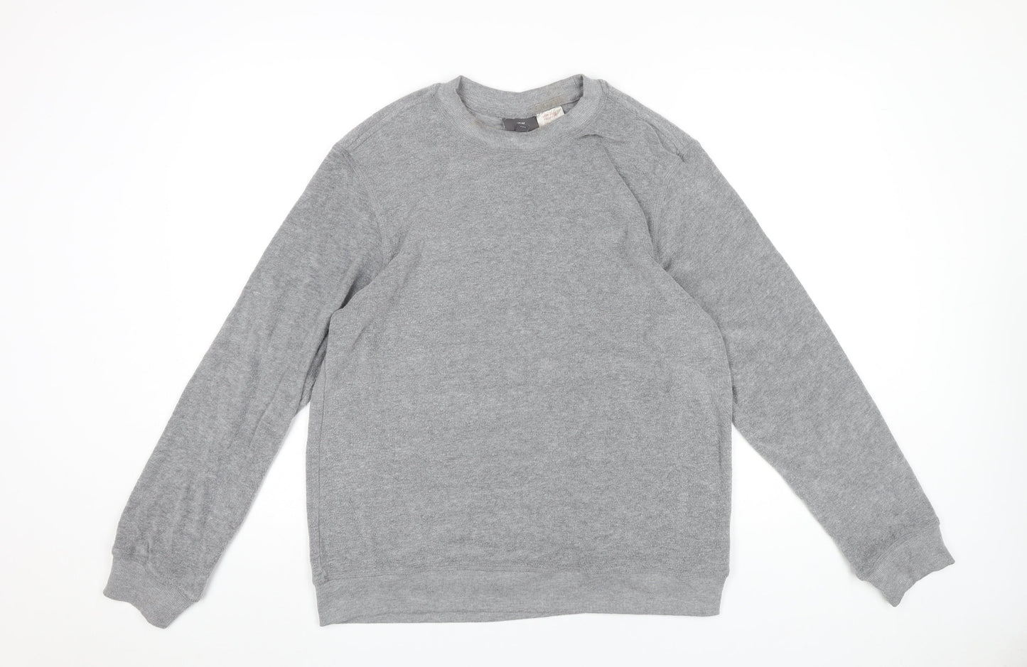 H&M Men’s Grey Pullover Sweatshirt Size M Regular Fit Crew Neck