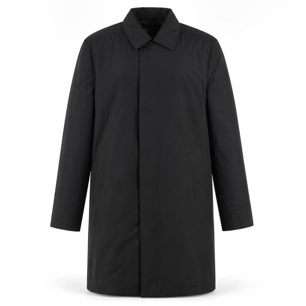 ASOS Women Black Long Overcoat Coat M Polyester Lined Classic