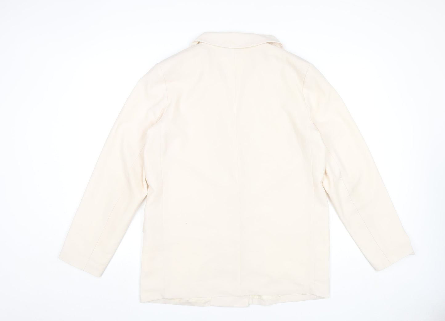 PrettyLittleThing Women Ivory Blazer Size 10 Double Breasted Jacket
