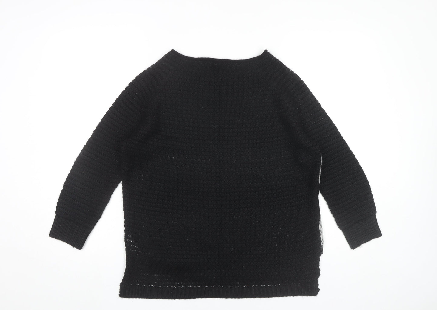 Topshop Womens Black Size 8 Pullover Jumper Knit Raglan