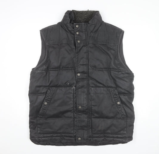 Fat Face Mens Black XL Puffer Waistcoat Gilet Cotton Blend