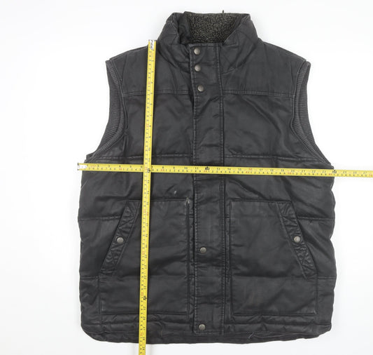 Fat Face Mens Black XL Puffer Waistcoat Gilet Cotton Blend