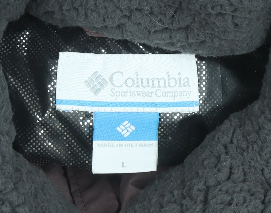 Columbia Womens Brown Parka Coat Size L Hooded Waterproof Down Jacket
