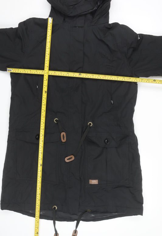 Trespass Womens Black L Parka Coat Hooded Long Jacket