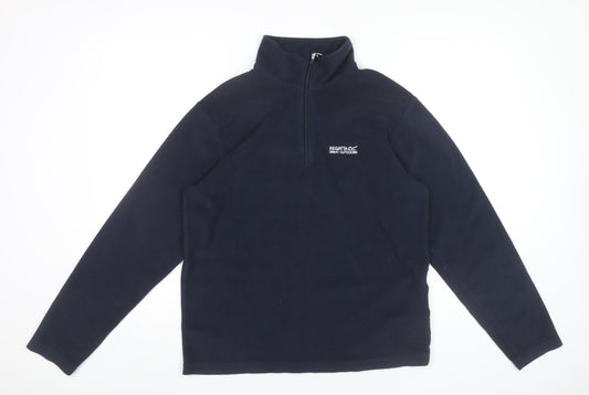 Regatta Mens Blue Fleece Sweatshirt L 1/2 Zip Pullover Outdoor
