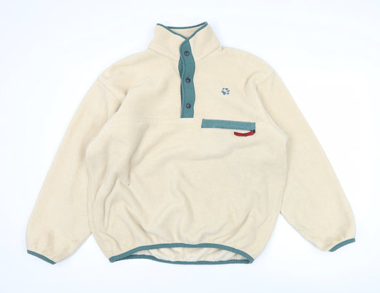 Jack Wolfskin Mens Beige Fleece Sweatshirt L Pullover Outdoor Hiking