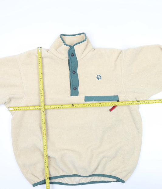 Jack Wolfskin Mens Beige Fleece Sweatshirt L Pullover Outdoor Hiking