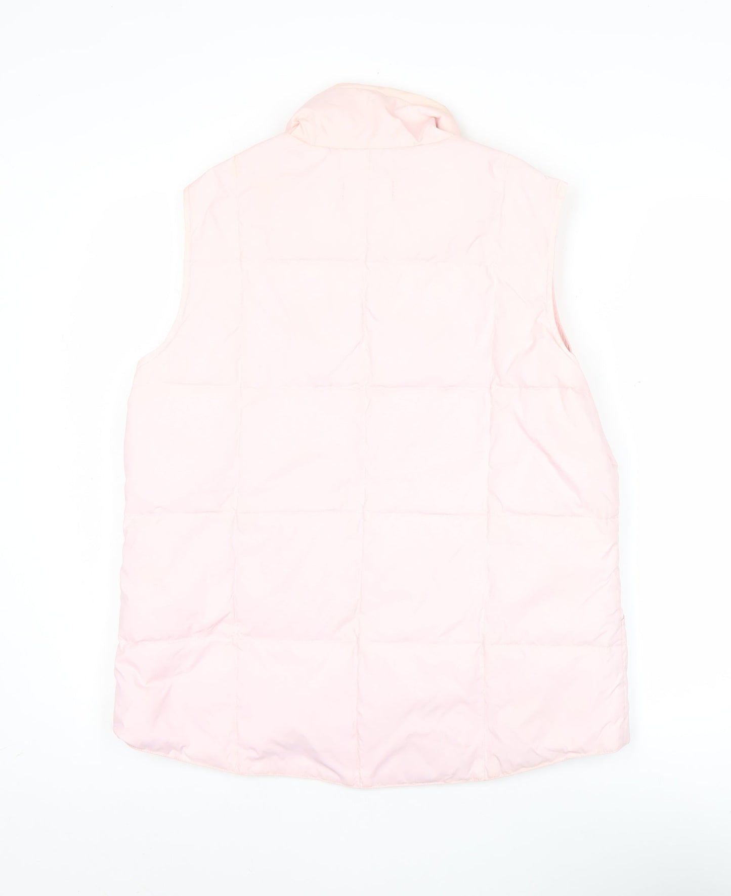 Lands' End Women's Pink Puffer Waistcoat M 10-12 Quilted Down