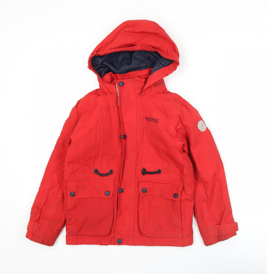 Regatta Boys Red Hooded Parka Coat 7 Years Waterproof Winter Jacket