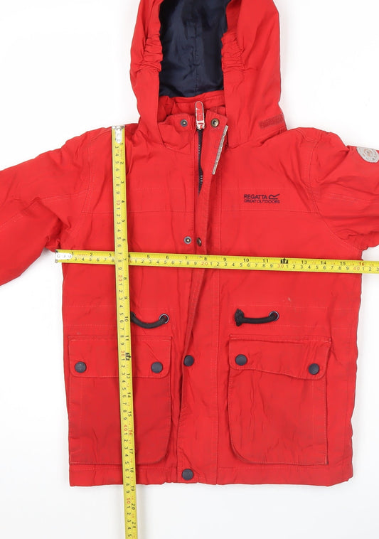 Regatta Boys Red Hooded Parka Coat 7 Years Waterproof Winter Jacket