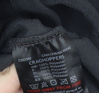Craghoppers Mens Black Fleece Sweatshirt Size S 1/4 Zip Pullover Outdoor