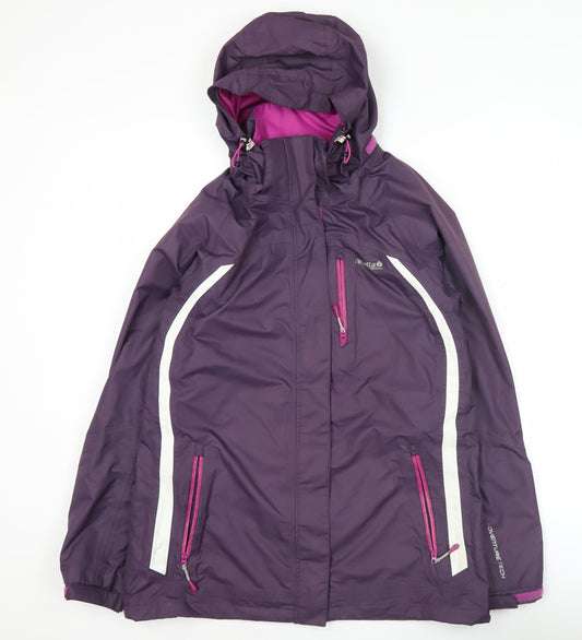 Regatta Women's Purple Waterproof Hooded Rain Jacket UK 10