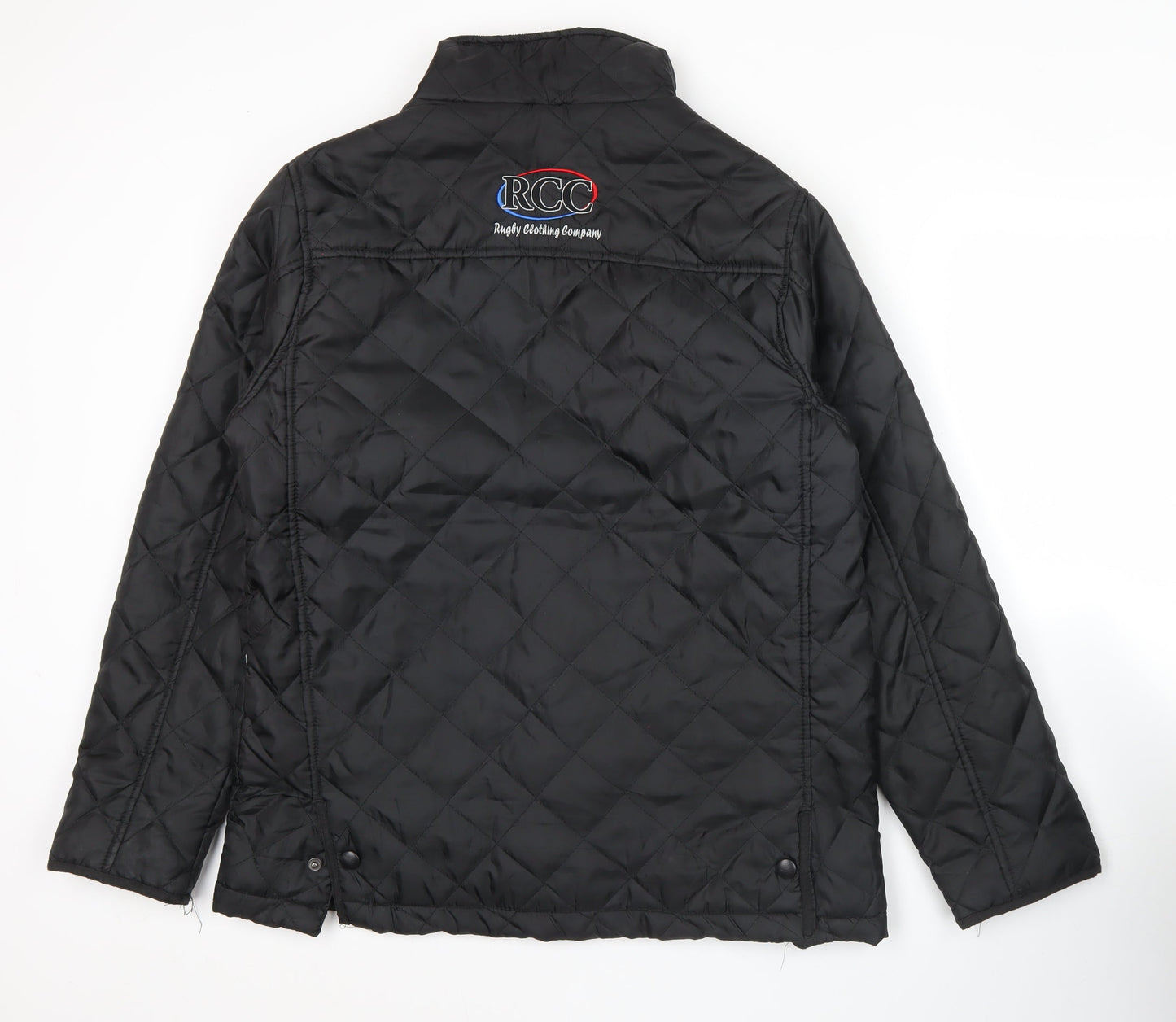 Result Mens Black Quilted Jacket Small RCC Polo Club Embroidered