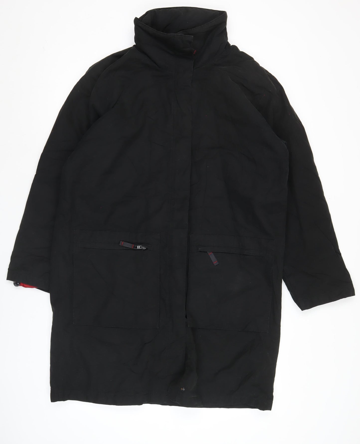 Marks and Spencer Women’s Black Cotton Blend Long Overcoat Size 12