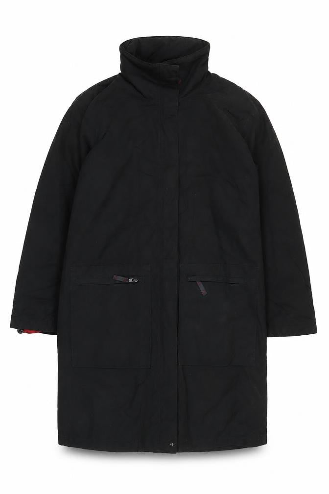 Marks & Spencer Women’s Black Cotton Blend Long Overcoat Size 12
