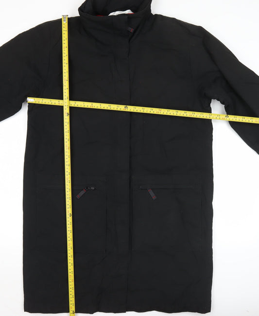 Marks and Spencer Women’s Black Cotton Blend Long Overcoat Size 12