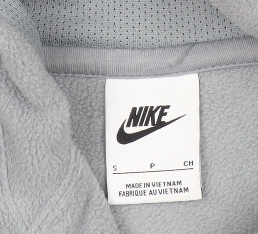 Nike Mens Grey Pullover Hoodie Small Regular Fit Fleece Logo