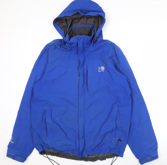 Karrimor Mens Blue L Hooded Waterproof Parka Jacket Outdoor Hiking