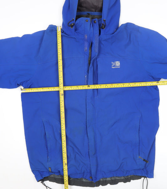 Karrimor Mens Blue L Hooded Waterproof Parka Jacket Outdoor Hiking