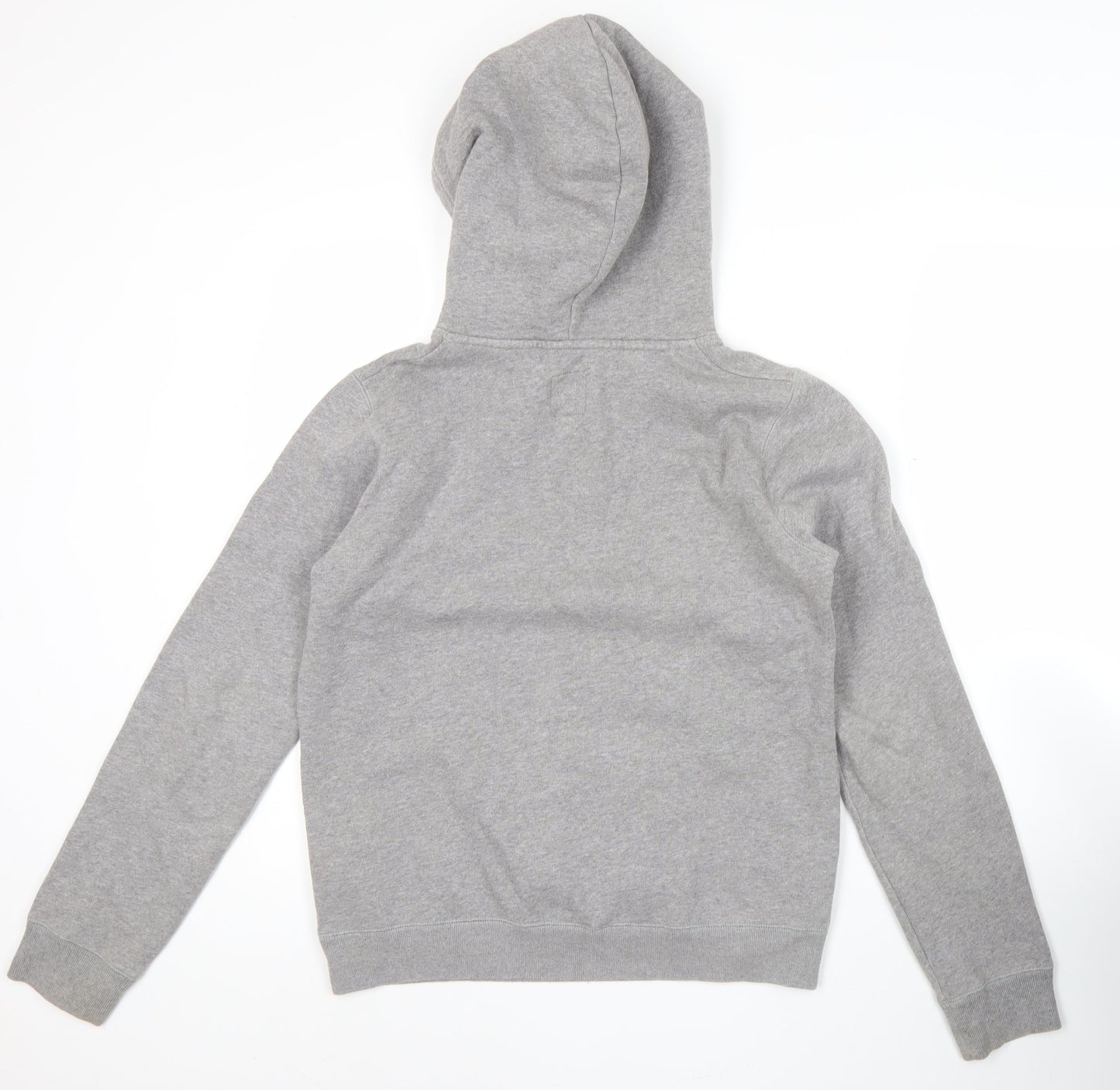 Jack Wills Womens Grey Hoodie UK 10 Logo Pullover Cotton Blend