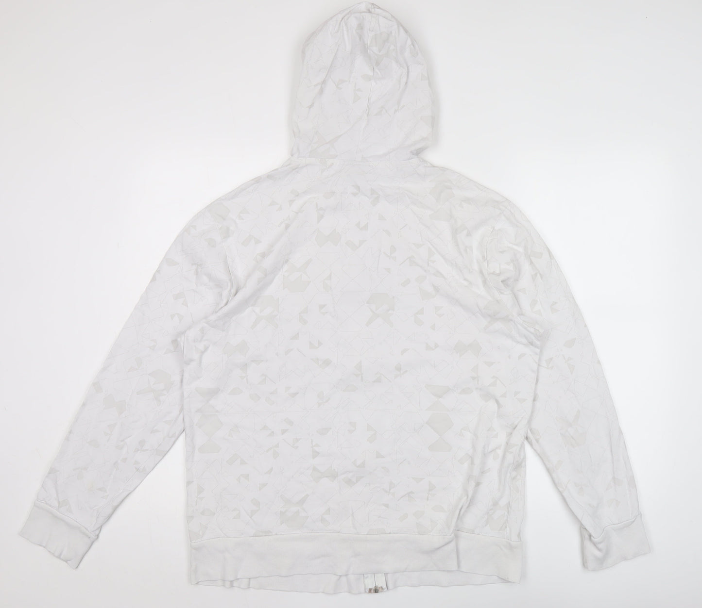 Cedarwood State Men’s White XL Hoodie Full Zip Geometric Pattern