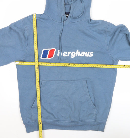 Berghaus Men's Blue Pullover Hoodie M Logo Outdoor Sweatshirt
