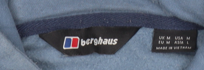 Berghaus Men's Blue Pullover Hoodie M Logo Outdoor Sweatshirt