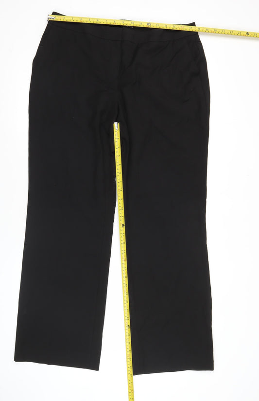 Jaeger Women’s Black Size 16 Straight Leg Trousers Business Workwear