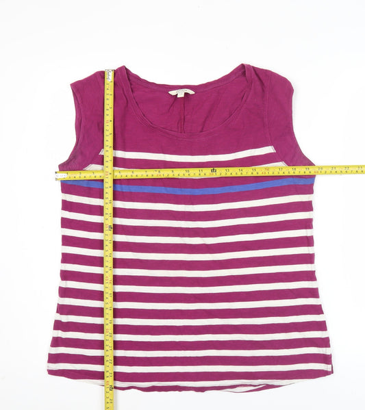 FatFace Womens Size 14 Multicoloured Striped Cotton Tank Top