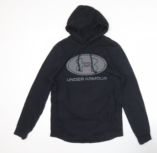 Under Armour Mens Black Pullover Hoodie Small Logo Sportswear