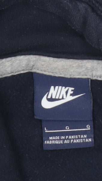 Nike Men’s Blue Pullover Hoodie L Logo Fleece Sweatshirt
