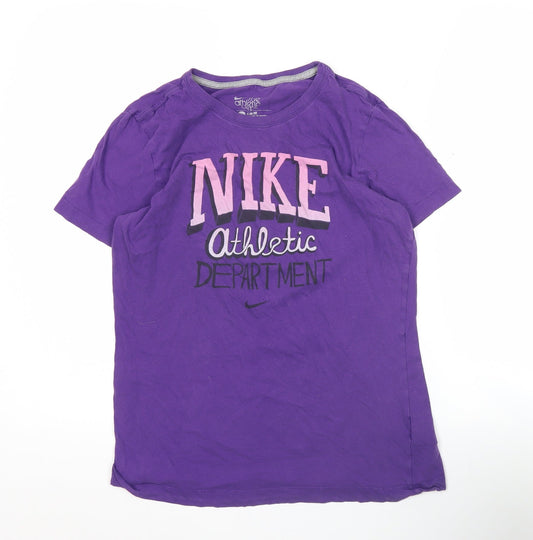 Nike Womens Purple Slim Fit T-Shirt Size L Athletic Dept Sports Tee