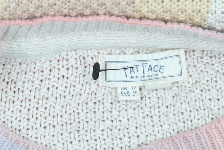 Fat Face Womens Multicoloured Cotton Knit Jumper UK 12