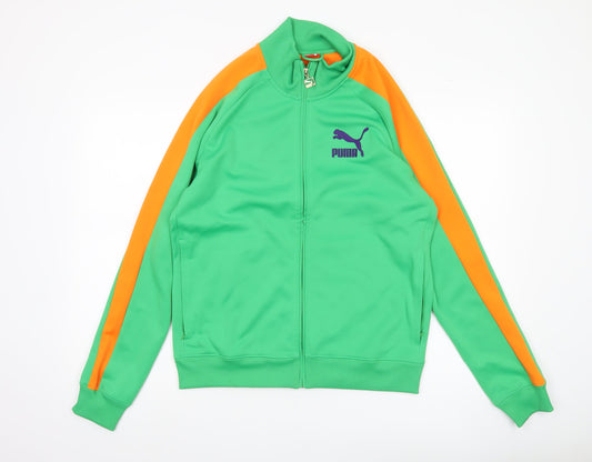 Puma Men's Green XL Track Jacket Retro Full Zip Sportswear