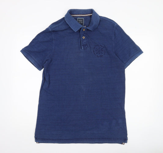 FatFace Men’s Blue Polo Shirt Size L Indigo Cotton Casual