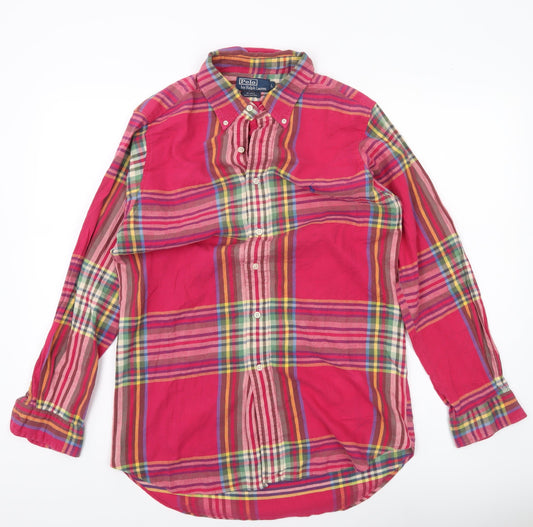 Ralph Lauren Men’s Multicoloured Plaid Cotton Button-Up Shirt L