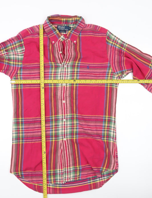 Ralph Lauren Men’s Multicoloured Plaid Cotton Button-Up Shirt L
